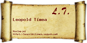 Leopold Tímea névjegykártya